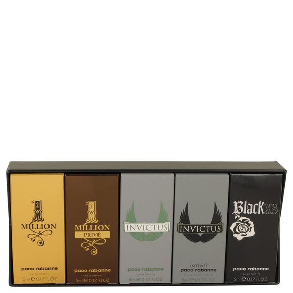 1 Million Gift Set - Travel Mini Set Includes 1 Million, 1 Million Prive, Invictus, Invictus Intense and Black XS For Men by Paco Rabanne