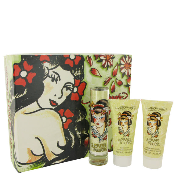 Love & Luck Gift Set  1.7 oz Eau De Parfum Spray + 3 oz Body Lotion + 3 oz Bath & Shower Gel For Women by Christian Audigier