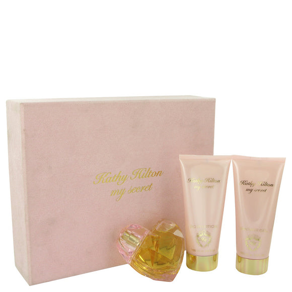 My Secret Gift Set - 1.7 oz Eau De Parfum Spray + 3.4 oz Shower Gel + 3.4 Body Lotion For Women by Kathy Hilton