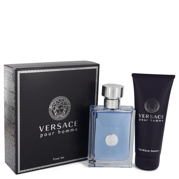 Versace Pour Homme Gift Set  3.4 oz Eau De Toilette Spray + 3.4 oz Shower Gel For Men by Versace
