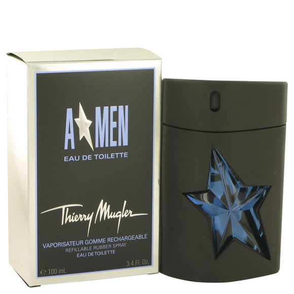 ANGEL 3.40 oz Eau De Toilette Spray Refillable (Rubber) For Men by Thierry Mugler