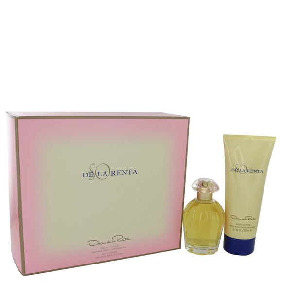 SO DE LA RENTA Gift Set  3.4 oz Eau De Toilette spray + 6.7 oz Body Lotion For Women by Oscar de la Renta