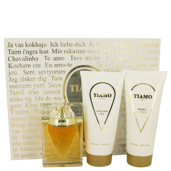 Tiamo Gift Set  3.4 oz Eau De Parfum Spray + 6.8 oz Body Lotion + 6.8 oz Shower Gel For Women by Parfum Blaze