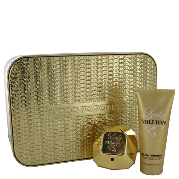 Lady Million Gift Set - 2.7 oz Eau De Parfum Spray + 3.4 oz Body Lotion For Women by Paco Rabanne