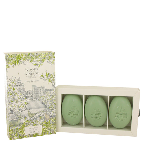 Lily of the Valley (Woods of Windsor) Three  Luxury Soaps For Women by Woods of Windsor