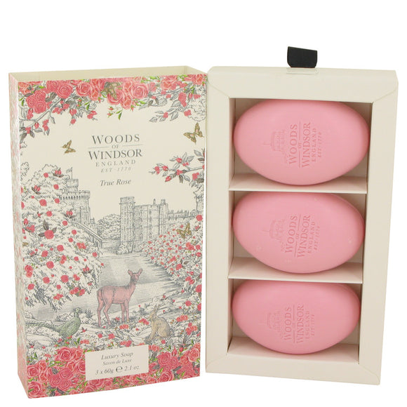 True Rose Three  Luxury Soaps For Women by Woods of Windsor