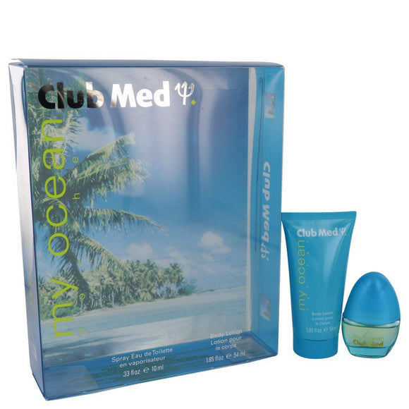 Club Med My Ocean Gift Set  .33 oz Mini EDT Spray + 1.85 oz Body Lotion For Women by Coty