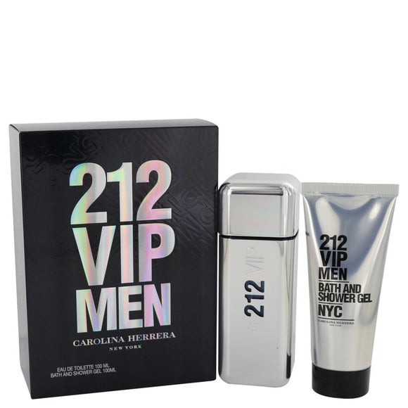 212 Vip Gift Set  3.4 oz Eau De Toilette Spray + 3.4 oz Shower Gel For Men by Carolina Herrera