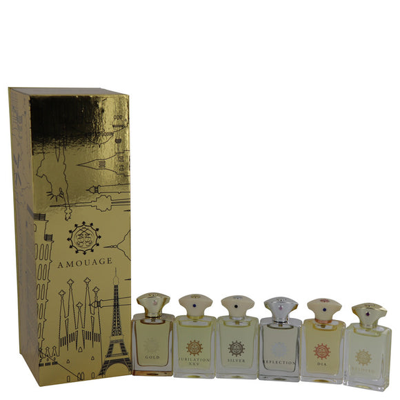 Amouage Gold Gift Set - Deluxe Amouage Set Includes Gold, Dia, Silver, Reflection, Jubilation XXV and Beloved all 0.3 oz Mini`s For Men by Amouage