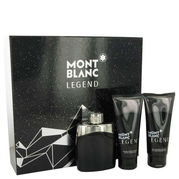 MontBlanc Legend Gift Set  3.3 oz Eau De Toilette Spray + 3.3 oz After Shave Balm + 3.3 oz Shower Gel For Men by Mont Blanc