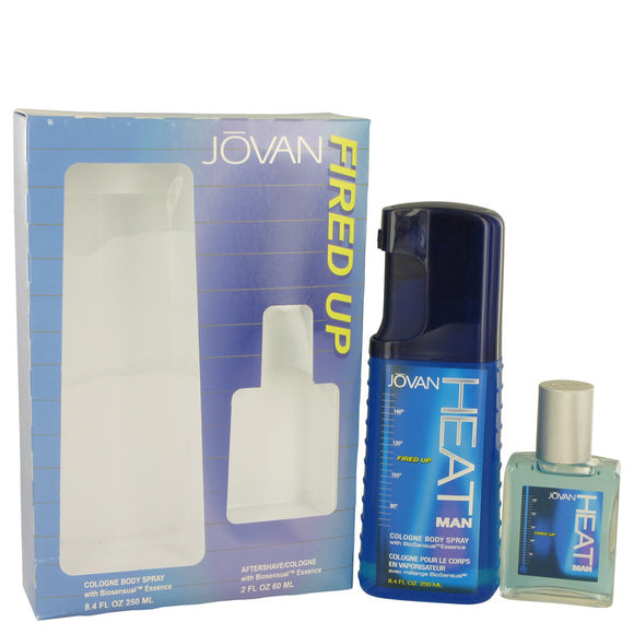 Jovan Heat Fired Up Gift Set   8.4 oz Cologne Body Spray + 2 oz After Shave/Cologne For Men by Jovan