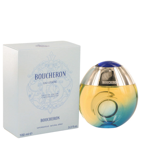 Boucheron Eau Legere 3.30 oz Eau De Toilette Spray (Blue Bottle, Bergamote, Genet, Narcisse, Musc) For Women by Boucheron