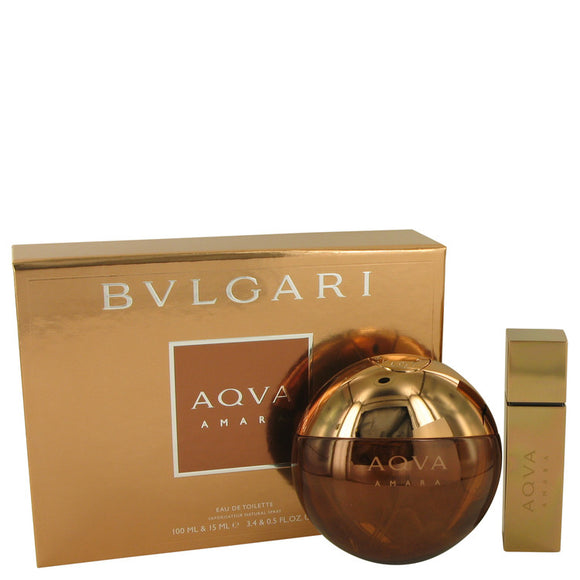 Bvlgari Aqua Amara Gift Set  3.4 oz Eau De Toilette Spray + 0.5 oz Mini EDT Spray For Men by Bvlgari