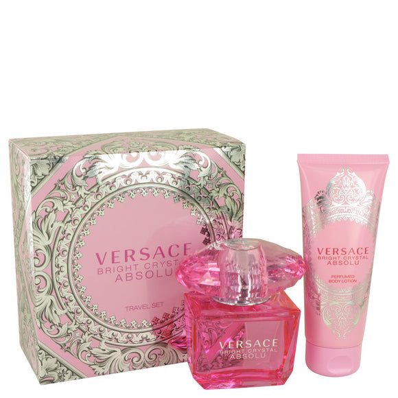 Bright Crystal Absolu Gift Set  3 oz Eau De Parfum Spray + 3.4 oz Body Lotion For Women by Versace