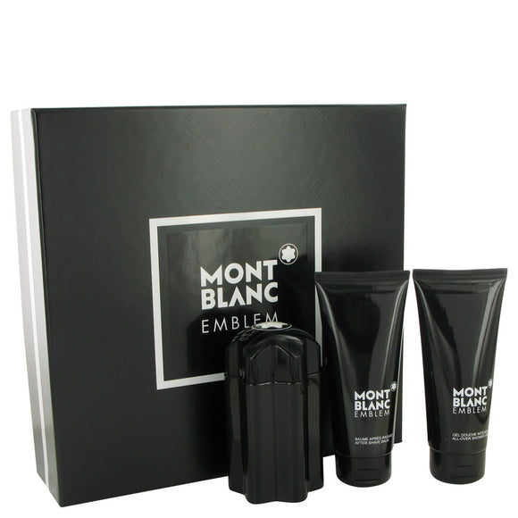 Montblanc Emblem Gift Set  3.3 oz Eau De Toilette Spray + 3.3 oz After Shave Balm + 3.3 oz Shower Gel For Men by Mont Blanc