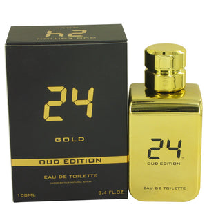 24 Gold Oud Edition 3.40 oz Eau De Toilette Concentree Spray (Unisex) For Men by ScentStory