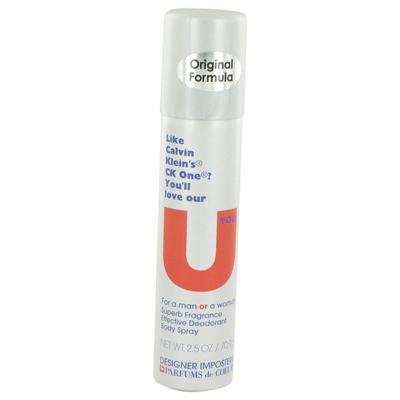 Designer Imposters U You 2.50 oz Deodorant Body Spray (Unisex) For Women by Parfums De Coeur