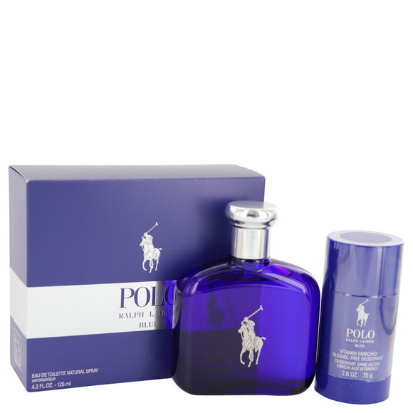 Polo Blue Gift Set - 4.2 oz Eau De Toilette Spray + 2.6 oz Deodorant Stick For Men by Ralph Lauren