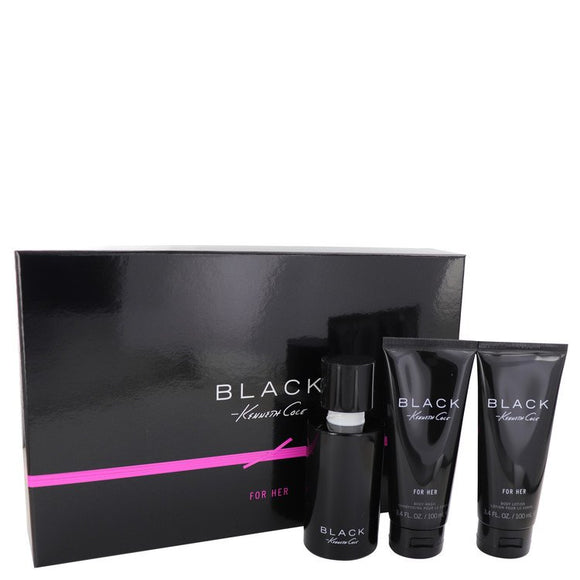 Kenneth Cole Black Gift Set - 3.4 oz Eau De Parfum Spray + 3.4 oz Body Lotion + 3.4 oz Shower Gel For Women by Kenneth Cole