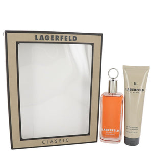 LAGERFELD Gift Set  3.3 oz Eau De Toilette Spray + 5 oz Shower Gel For Men by Karl Lagerfeld