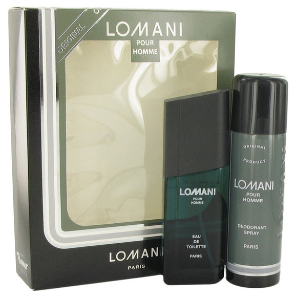 LOMANI Gift Set  3.4 oz Eau De Toilette Spray + 6.7 oz Deodorant Spray For Men by Lomani