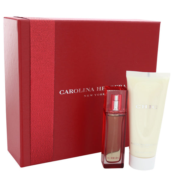 Chic Gift Set  1 oz Eau De Parfum Spray + 3.4 oz Body Lotion For Women by Carolina Herrera