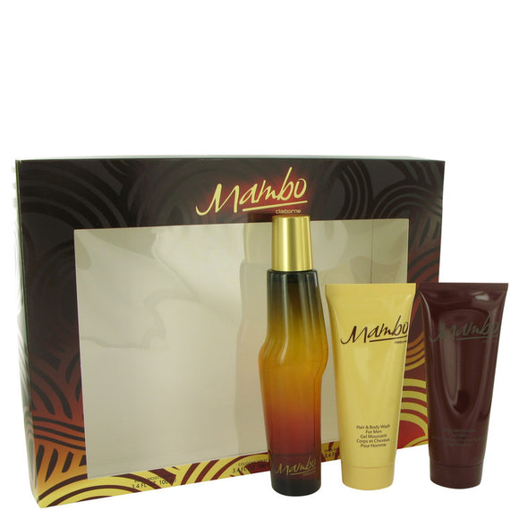 MAMBO Gift Set  3.4 oz Cologne Spray + 3.4 oz Body Wash + 3.4 oz Body Moisturizer For Men by Liz Claiborne